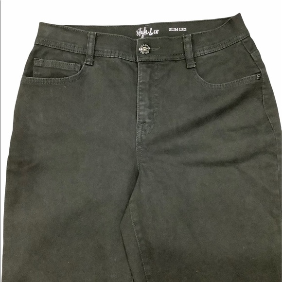 Women's Style & Co 4 S Small Pants Jeans Black Slim Leg Denim Stretch Skinny - Picture 3 of 8